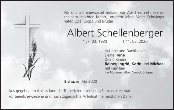 Anzeige von Albert Schellenberger von MGO