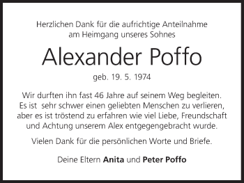 Anzeige von Alexander Poffo von MGO