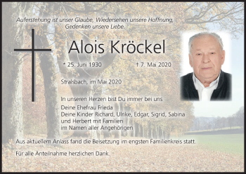 Anzeige von Alois Kröckel von MGO