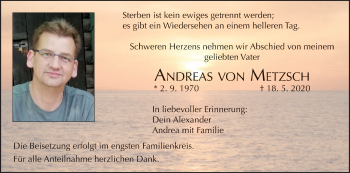 Anzeige von Andreas von Metzsch von MGO