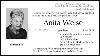 Anzeige von Anita Weise von MGO