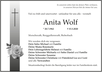 Anzeige von Anita Wolf von MGO