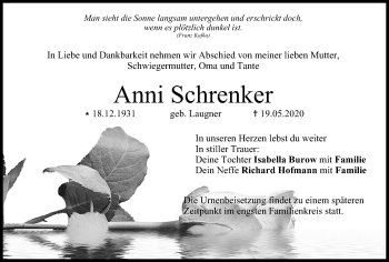 Anzeige von Anni Schrenker von MGO