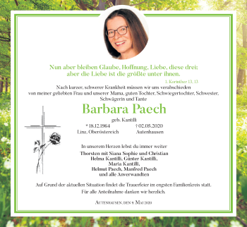 Anzeige von Barbara Paech von MGO