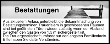 Anzeige von Bestattungen vom 20.04.2020 von MGO