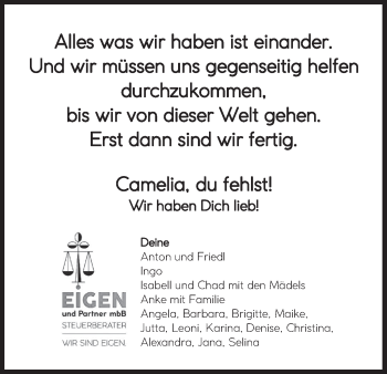 Anzeige von Camelia Linz von MGO