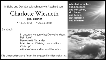 Anzeige von Charlotte Wiesneth von MGO