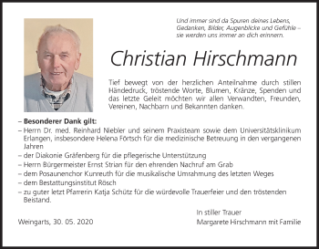 Anzeige von Christian Hirschmann von MGO
