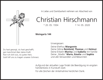 Anzeige von Christian Hirschmann von MGO