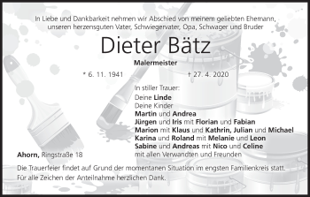 Anzeige von Dieter Bätz von MGO