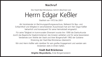 Anzeige von Edgar Keßler von MGO