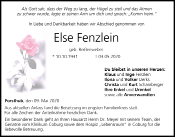 Anzeige von Else Fenzlein von MGO