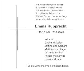 Anzeige von Emma Rupprecht von MGO