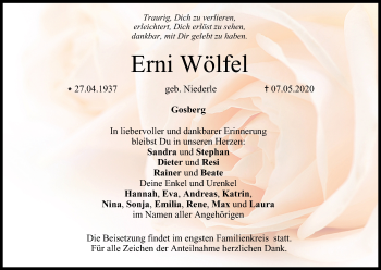 Anzeige von Erni Wölfel von MGO