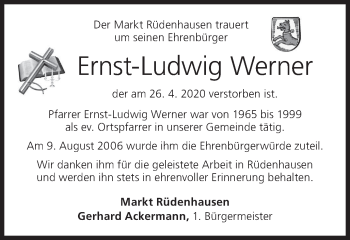 Anzeige von Ernst-Ludwig Werner von MGO