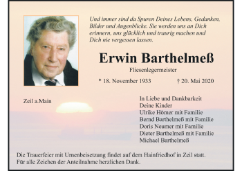 Anzeige von Erwin Barthelmeß von MGO