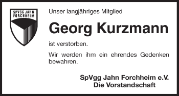 Anzeige von Georg Kurzmann von MGO