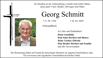 Anzeige von Georg Schmitt von MGO