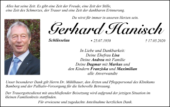 Anzeige von Gerhard Hanisch von MGO