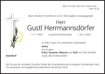 Anzeige von Gustl Herrmannsdörfer von MGO