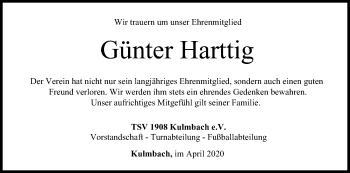 Anzeige von Günter Harttig von MGO