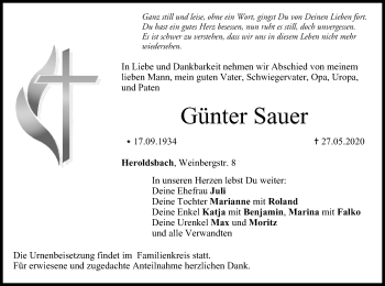 Anzeige von Günter Sauer von MGO