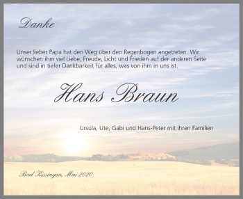 Anzeige von Hans Braun von MGO