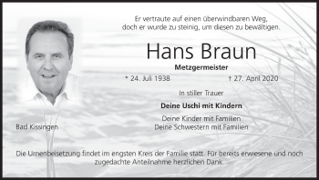 Anzeige von Hans Braun von MGO