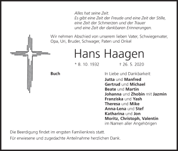 Anzeige von Hans Haagen von MGO