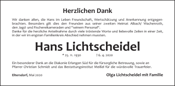 Anzeige von Hans Lichtscheidel von MGO