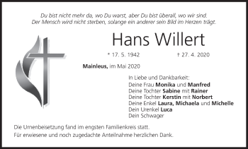 Anzeige von Hans Willert von MGO