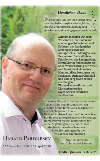 Anzeige von Harald Pardubsky von MGO