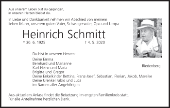 Anzeige von Heinrich Schmitt von MGO