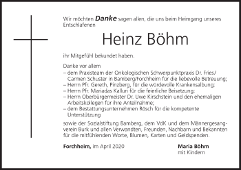 Anzeige von Heinz Böhm von MGO