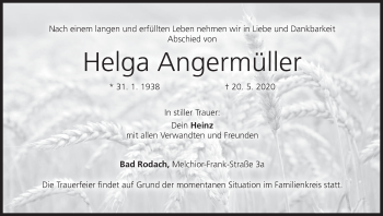 Anzeige von Helga Angermüller von MGO