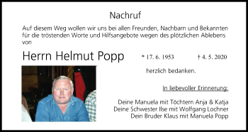 Anzeige von Helmut Popp von MGO
