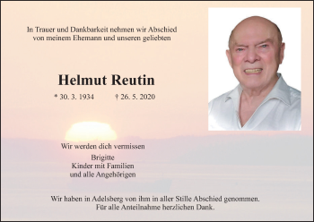 Anzeige von Helmut Reutin von MGO