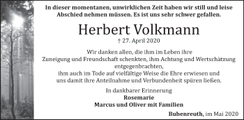 Anzeige von Herbert Volkmann von MGO