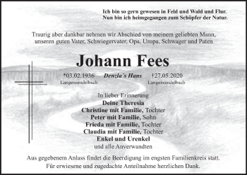 Anzeige von Johann Fees von MGO