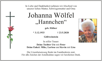 Anzeige von Johanna Wölfel von MGO
