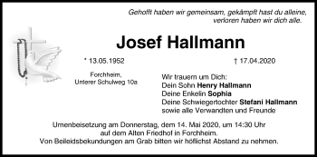 Anzeige von Josef Hallmann von MGO