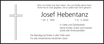 Anzeige von Josef Hebentanz von MGO