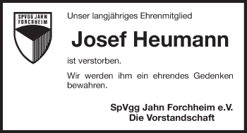 Anzeige von Josef Heumann von MGO