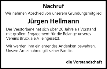 Anzeige von Jürgen Hellmann von MGO