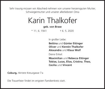 Anzeige von Karin Thalkofer von MGO