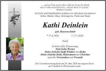 Anzeige von Kathi Deinlein von MGO