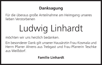 Anzeige von Ludwig Linhardt von MGO