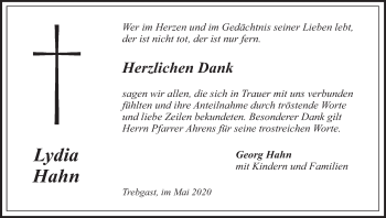 Anzeige von Lydia Hahn von MGO