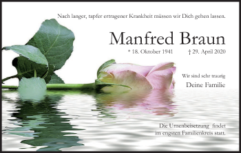 Anzeige von Manfred Braun von MGO