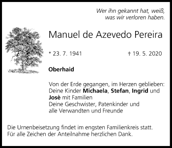 Anzeige von Manuel de Azevedo Pereira von MGO